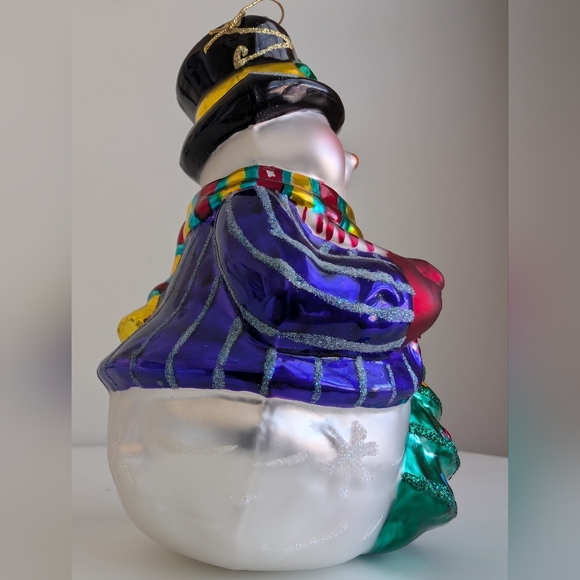 Vintage Extra Large 9" Glass Snowman Ornament European Christmas XL - Picture 14 of 16